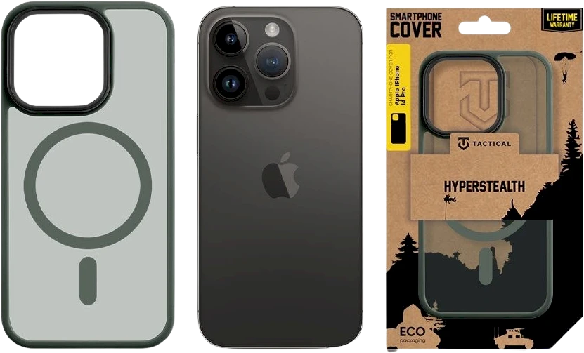 Tactical MagForce Hyperstealth dėklas telefonui Apple iPhone 14 Pro miško žalios spalvos