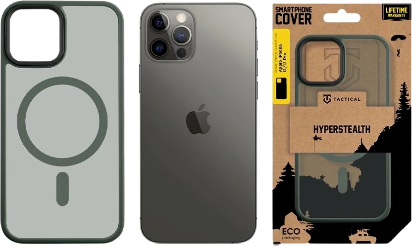 Dėklas Tactical MagForce Hyperstealth dangtelis, skirtas iPhone 12/12 Pro Forest Žalias