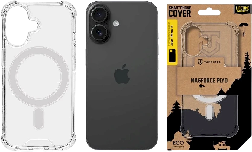 Tactical MagForce Plyo dėklas skirtas Apple iPhone 16 skaidrus