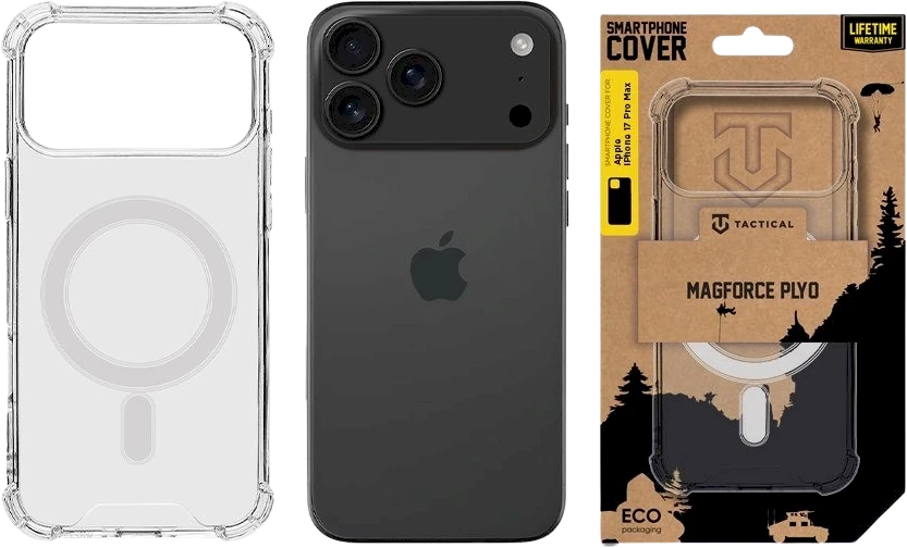 Tactical MagForce Plyo dėklas skirtas Apple iPhone 17 Pro Max skaidrus