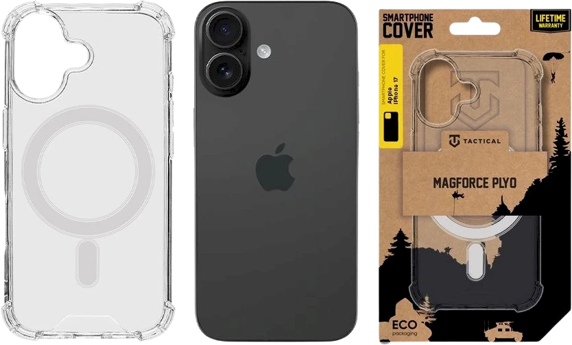 Tactical MagForce Plyo dėklas skirtas Apple iPhone 17 skaidrus
