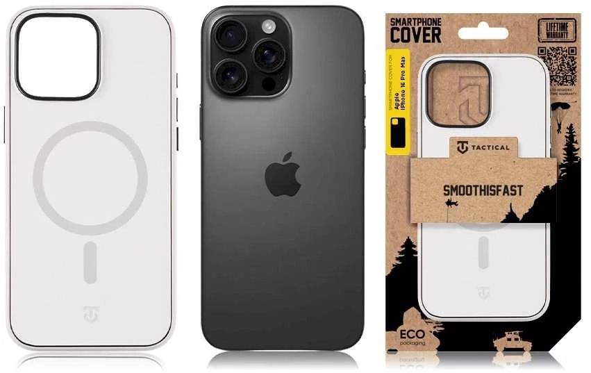 Tactical MagForce SmoothIsFast dėklas skirtas Apple iPhone 16 Pro Max Chalk