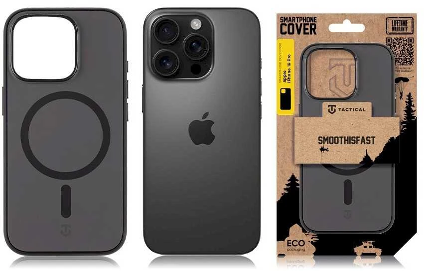 Tactical MagForce SmoothIsFast dėklas skirtas Apple iPhone 16 Pro Asphalt