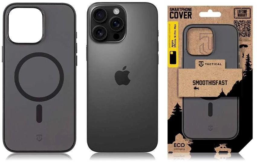 Tactical MagForce SmoothIsFast dėklas skirtas Apple iPhone 16 Pro Max Asphalt