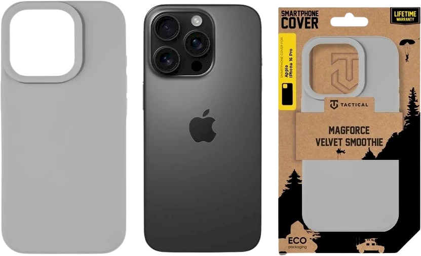 Tactical MagForce Velvet Smoothie dėklas skirtas Apple iPhone 16 Pro Foggy