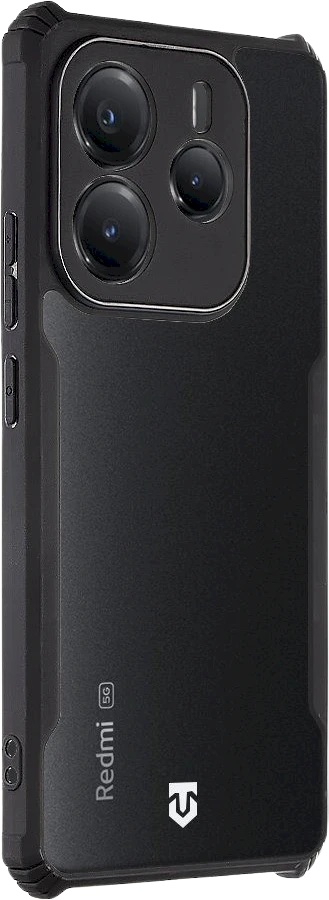 Tactical Quantum Stealth dėklas skirtas Xiaomi Redmi Note 14 5G skaidrus ir juodos spalvos