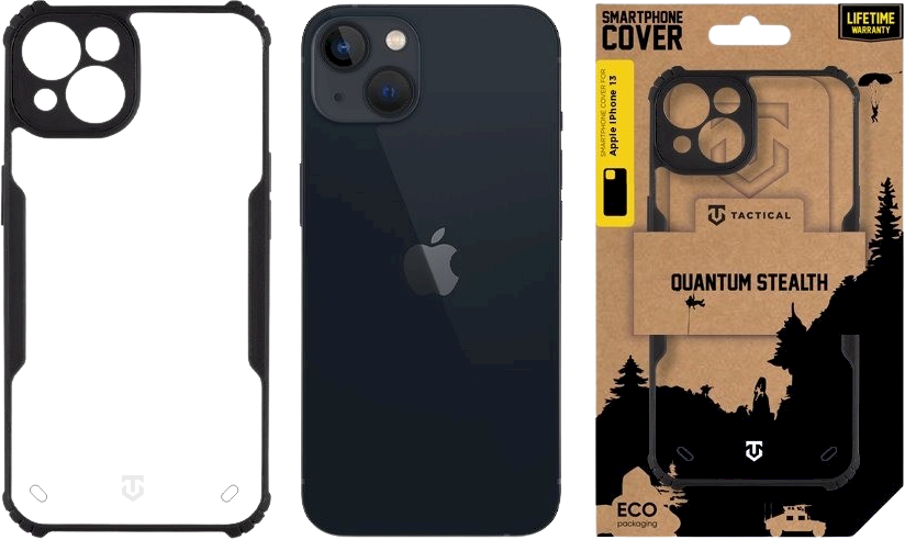 Dėklas Tactical Quantum Stealth dangtelis, skirtas Apple iPhone 13 skaidrus/juodas