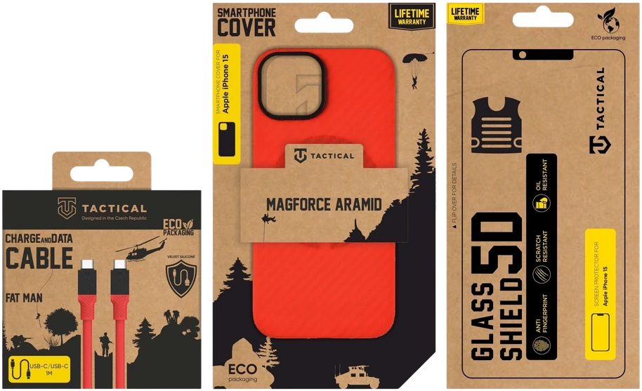 Dėklas Tactical Raudona Limited Edition Combo skirtas Apple iPhone 15