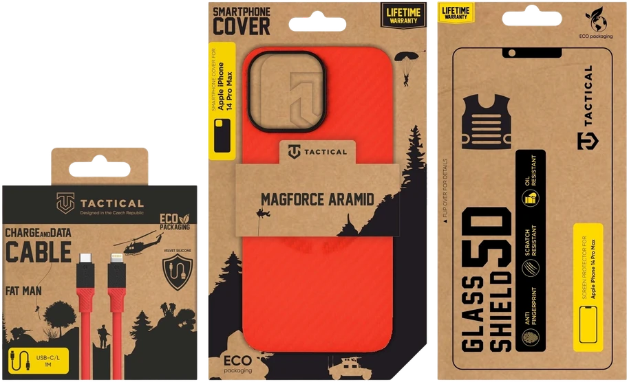 Dėklas Tactical Raudona Limited Edition Combo skirta Apple iPhone 14 Pro Max