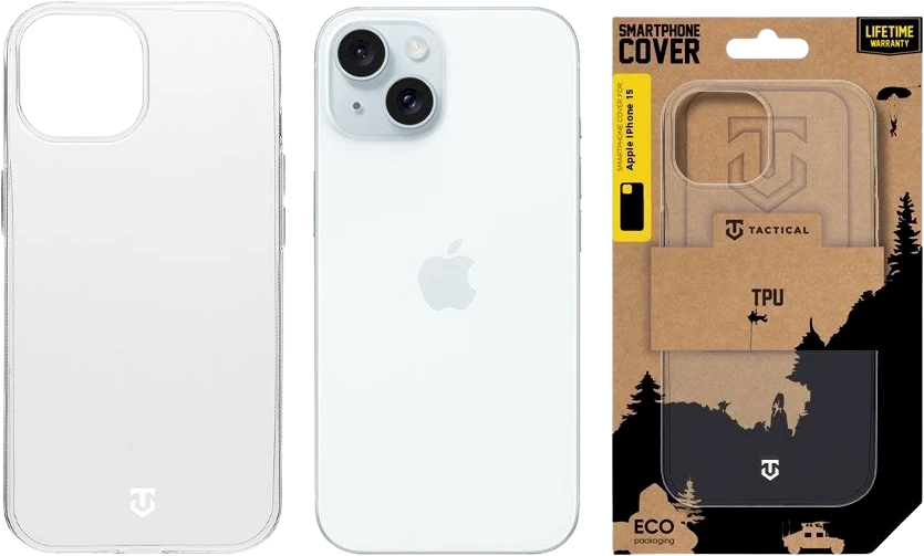 Tactical TPU dėklas skirtas Apple iPhone 15 skaidrus