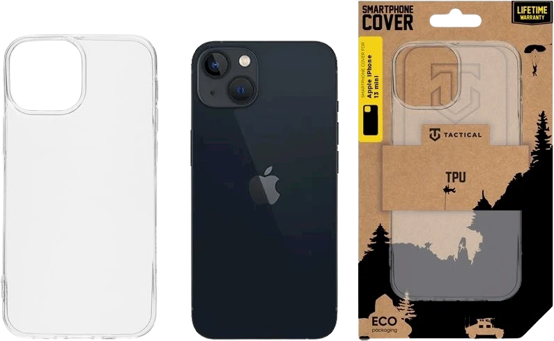 Dėklas Tactical TPU dangtelis Apple iPhone 13 mini Skaidrus
