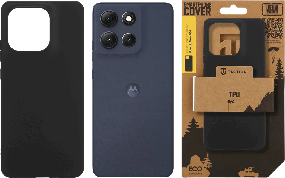 Tactical TPU dėklas skirtas Motorola Moto G86 juodos spalvos
