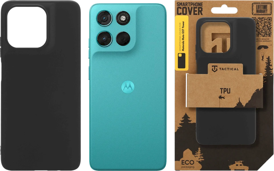 Tactical TPU dėklas skirtas Motorola Moto G57 Power juodos spalvos