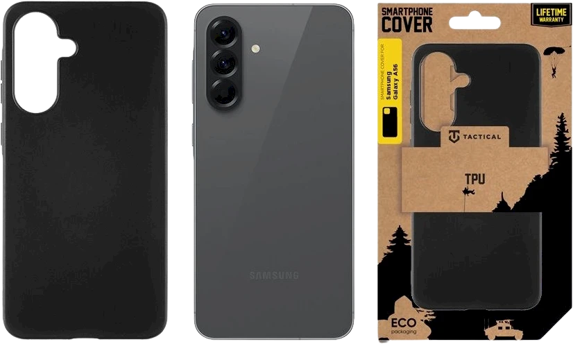 Tactical TPU dėklas skirtas Samsung Galaxy A56 5G juodos spalvos