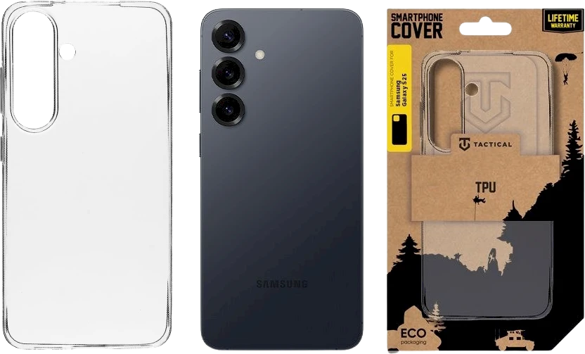 Tactical TPU dėklas skirtas Samsung Galaxy S25 skaidrus