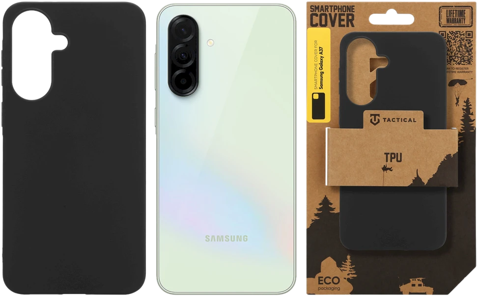 Tactical TPU dėklas skirtas Samsung Galaxy A37 juodos spalvos