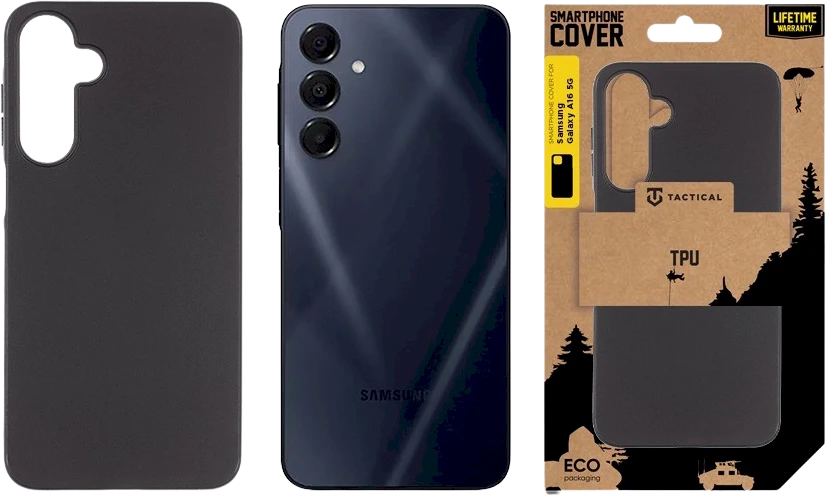 Tactical TPU dėklas skirtas Samsung Galaxy A16 5G juodos spalvos