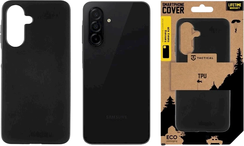 Tactical TPU dėklas skirtas Samsung Galaxy A26 5G juodos spalvos