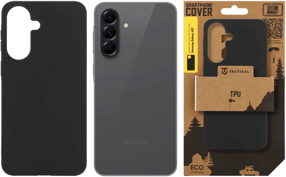 Tactical TPU dėklas skirtas Samsung Galaxy A57 juodos spalvos