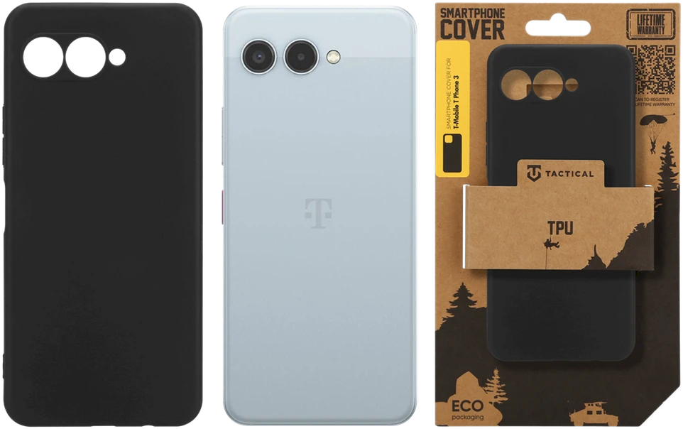 Tactical TPU dėklas skirtas T-Mobile T Phone 3 juodos spalvos