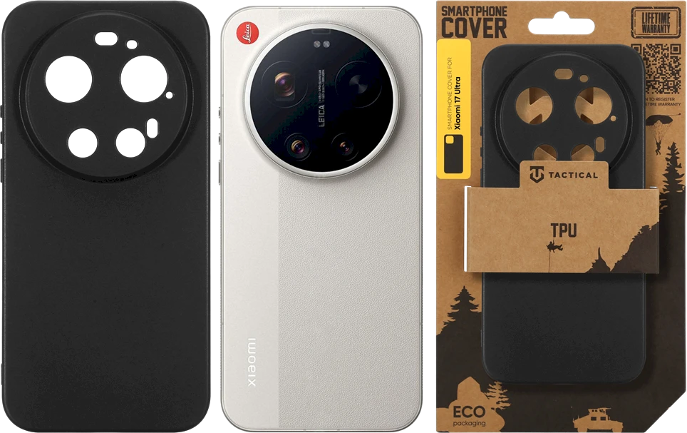 Tactical TPU dėklas skirtas Xiaomi 17 Ultra juodos spalvos