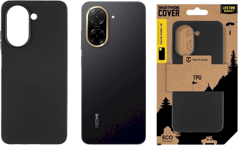 Tactical TPU dėklas skirtas Xiaomi Redmi A5 juodos spalvos