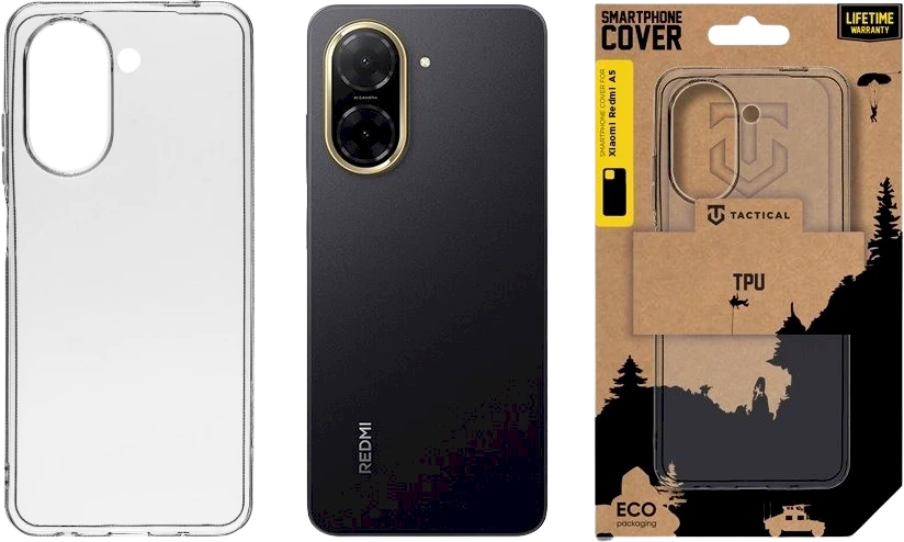 Tactical TPU dėklas skirtas Xiaomi Redmi A5 skaidrus