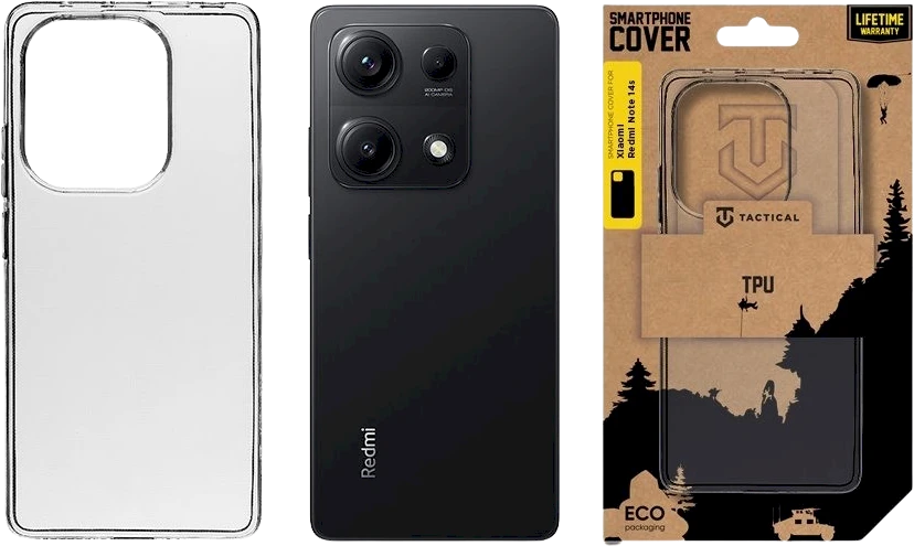Tactical TPU dėklas skirtas Xiaomi Redmi Note 14S skaidrus