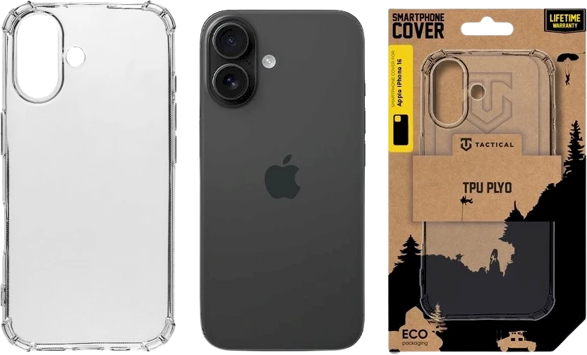 Tactical TPU Plyo dėklas skirtas Apple iPhone 16 skaidrus