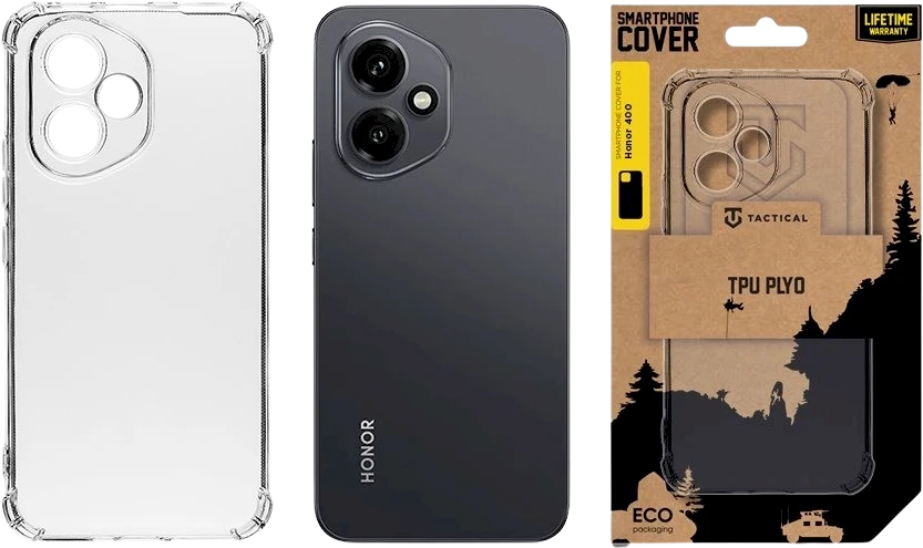 Tactical Taktinis TPU Plyo dėklas, skirtas „Honor 400“ telefonui, permatomas