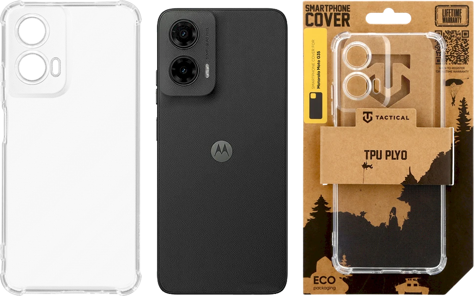 Tactical TPU Plyo dėklas skirtas Motorola G35 skaidrus
