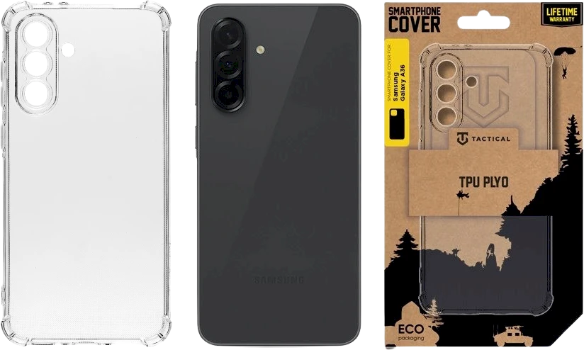 Tactical TPU Plyo dėklas skirtas Samsung Galaxy A36 5G skaidrus