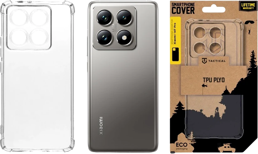 Tactical TPU Plyo dėklas skirtas Xiaomi 14T Pro skaidrus