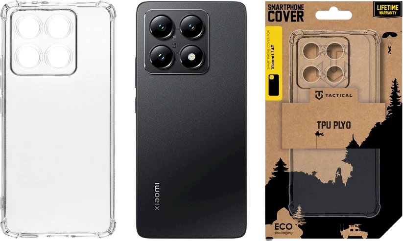 Tactical TPU Plyo dėklas skirtas Xiaomi 14T skaidrus