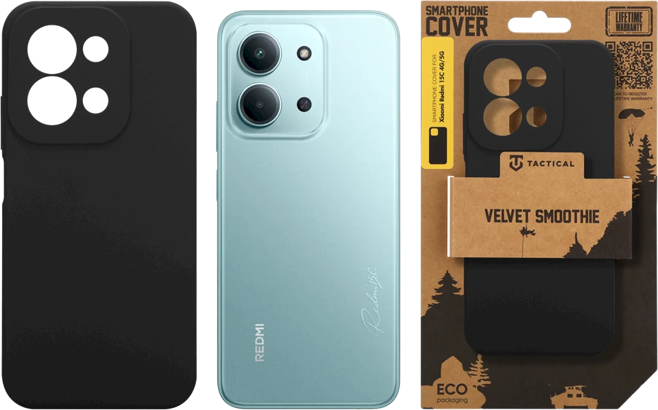 Tactical Velvet Smoothie dėklas skirtas Xiaomi Redmi 15C 4G/5G Asphalt