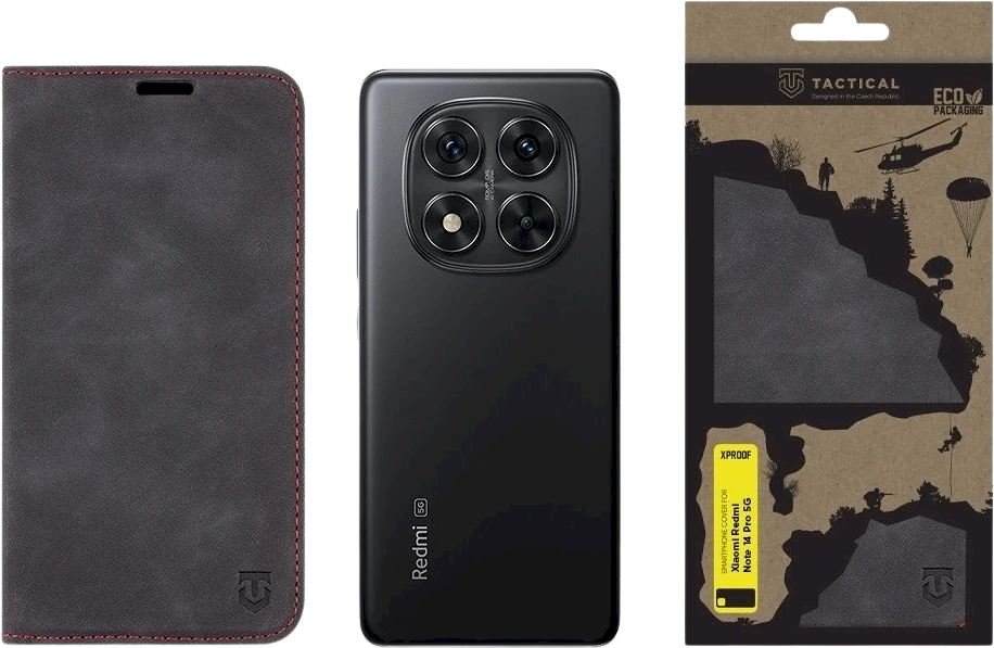 Dėklas Tactical Xproof skirtas Xiaomi Redmi Note 14 Pro 5G Juodas Hawk