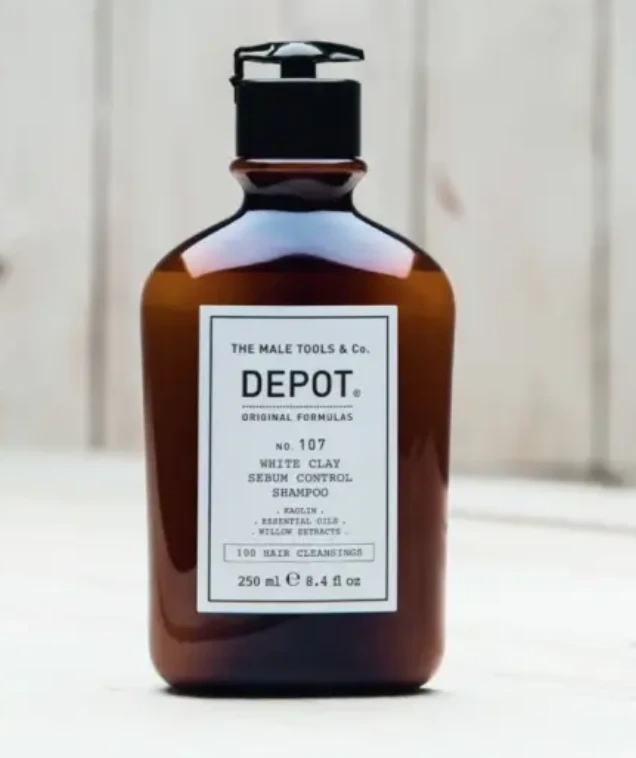 Depot 100 plaukų valymo priemonė Nr. 107 su kaolinu, skirta riebalų perteklių reguliuojančiai plaukų šampūnui, 250 ml