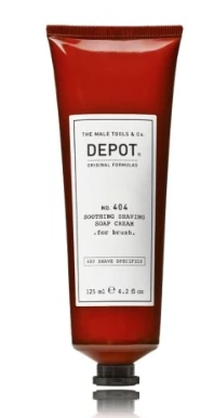 „Depot 400 Shave Specifications No. 404“ raminamasis skutimosi muilas su alantoinu „Kreminis“, 125 ml