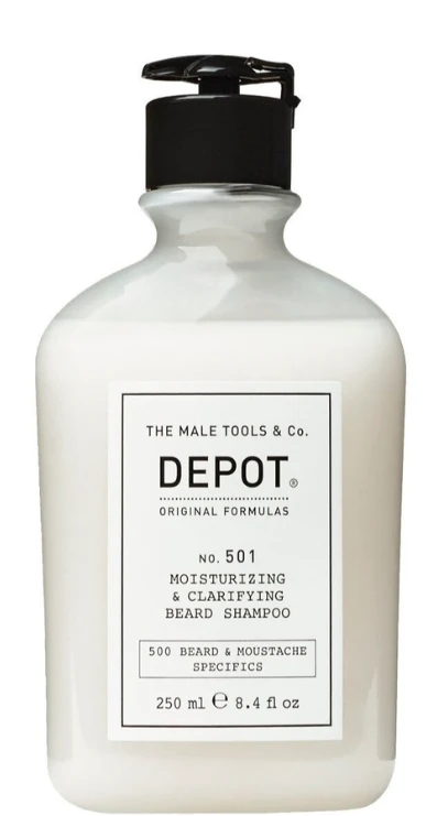 Drėkinantis ir gaivinantis barzdos šampūnas Depot No. 501, 250 ml