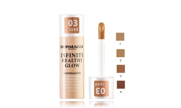 Dermacol Infinity Healthy Glow makiažo pagrindas, bronzinė spalva, 20 g