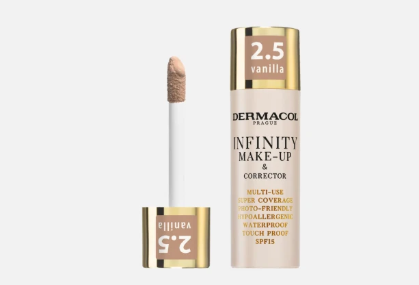 Dermacol Infinity makiažo korektorius ir makiažas 2.5 Vanilės skonio 20 g
