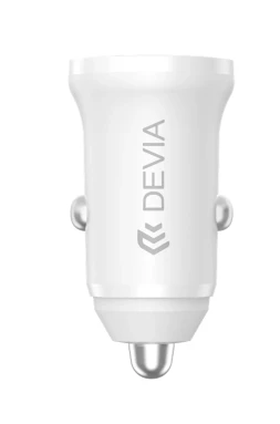 Devia automobilinis įkroviklis Smart Mini PD QC 3.0 30W 1x USB 1x USB-C baltas