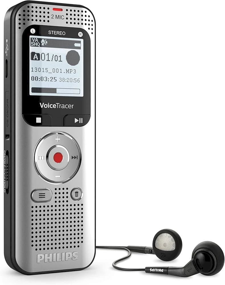 Diktofonas „Philips DVT2015“ 8 GB atminties su USB-C + atminties kortelės lizdas