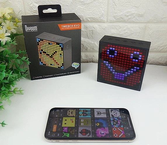 Divoom TimeBox-Evo Pixel Art Smart Bleutooth garsiakalbis, Juodas (Juodas)