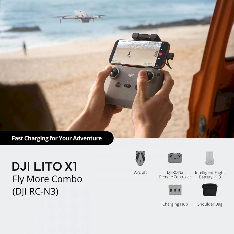 DJI LITO X1 Fly More Combo dronas (su DJI RC-N3 valdikliu)