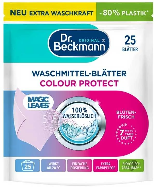 DR.BECKMANN Skalbimo servetėlės Dr. Beckmann Magic Leaves Color, 25 vnt.