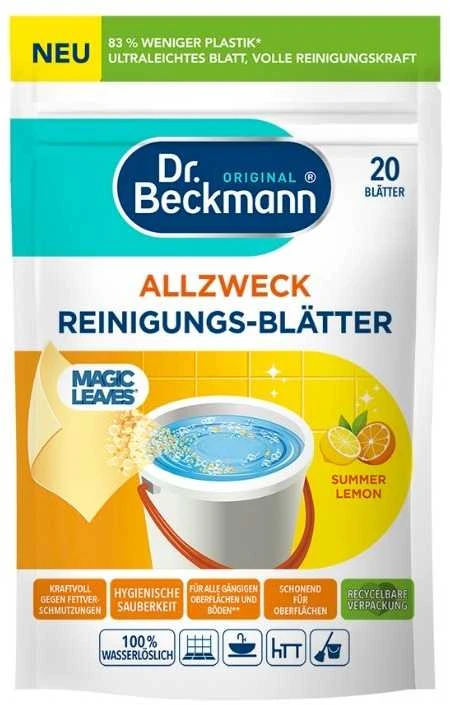 DR.BECKMANN Dr. Beckmann Magic Leaves vasaros citrinų kvapo grindų ir įvairių paviršių valymo servetėlės, 20 vnt.