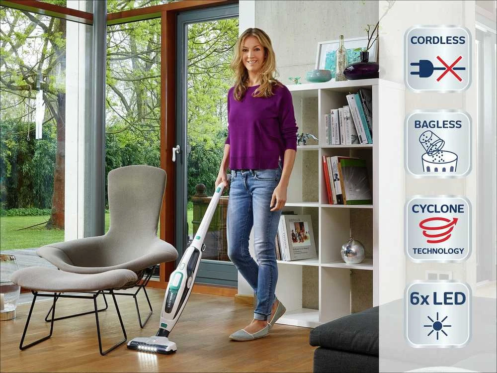 Dulkių siurblys Leifheit PowerVac 2in1 2-in-1 stick vacuum Baterija Dry Cyclonic Bagless Juodas, Mėlyna, Baltas