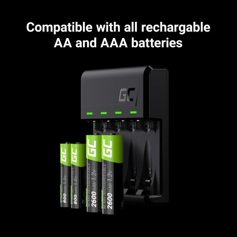 Duracell Žalias Cell VitalCharger USB-C įkroviklis AAA/AA baterijoms / komplekte 4x HR03 800mAh