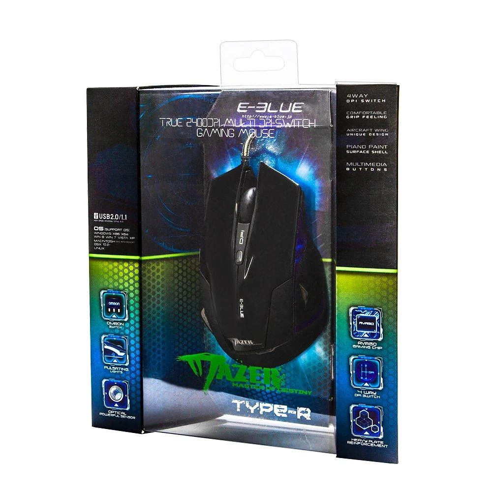 E-Blue E-Mėlyna Pelė E-Mėlyna Mazer R (EMS124BK)
